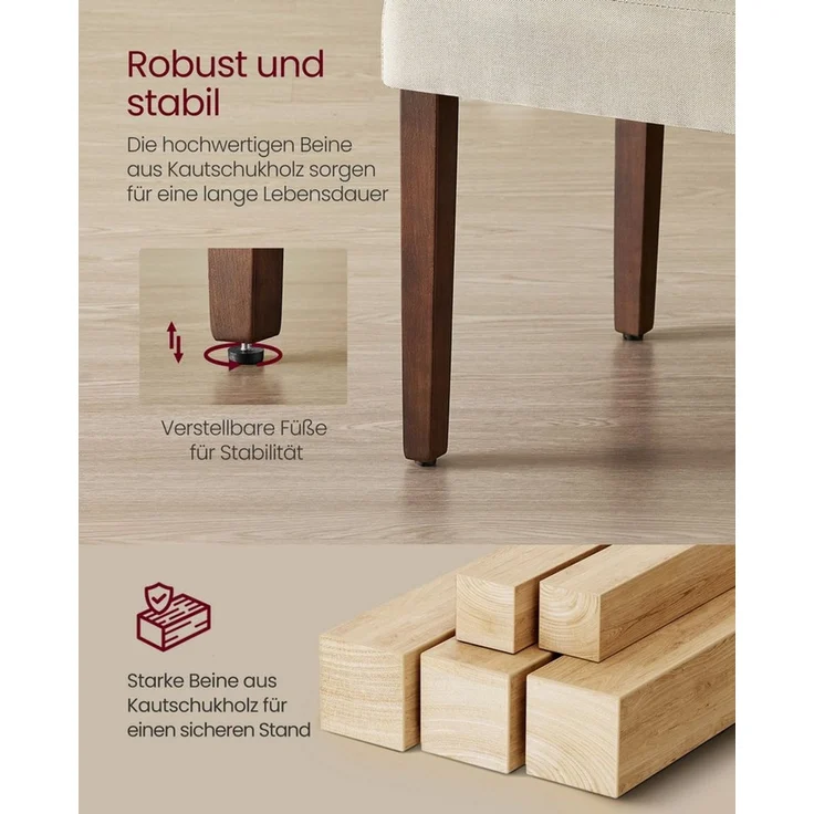 VASAGLE Esszimmerstuhl 2er Set/ 4er Set/ 6er Set Esszimmerstühle, Küchenstuhl (Set, 4 St), Parsons-Stil, 58 x 48 x 99 cm, stuhl bis 120 kg – Bild 3