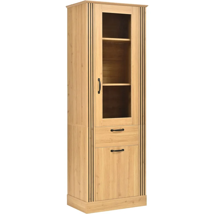 Vitrinenschrank 62 x 41 x 180 cm mit Spiegeltür, App-gesteuerter LED-Beleuchtung und Schublade – Bild 8