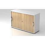 Schiebetürschrank 2OH 120cm RE Weiß / Eiche