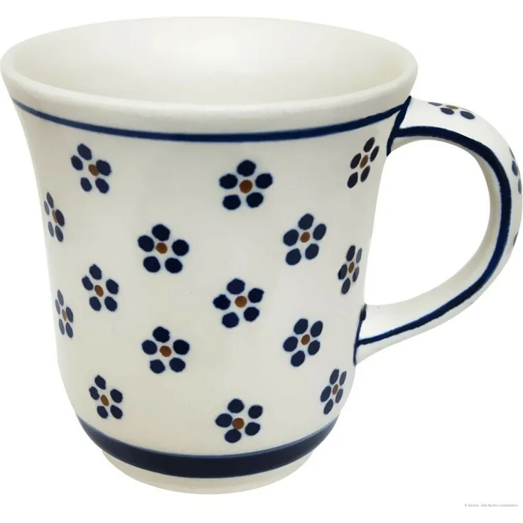 Bunzlauer Keramik Becher Bunzlauer Keramik 300ml Becher Ø9,5cm geschwungen & hoch Dekor 225, Keramik