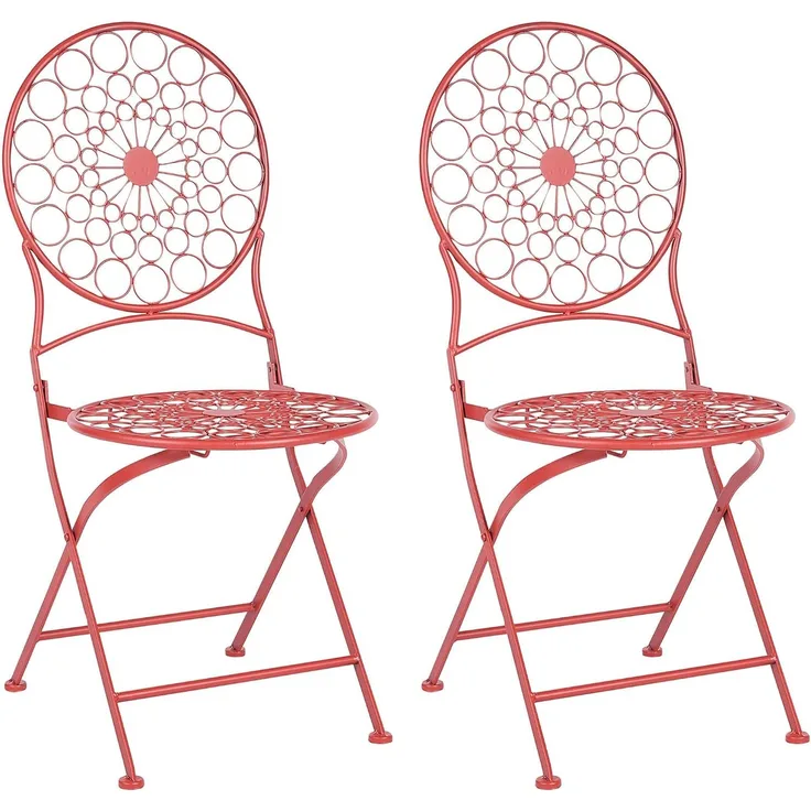 Gartenstuhl 2er Set SCARIO Metall Rot