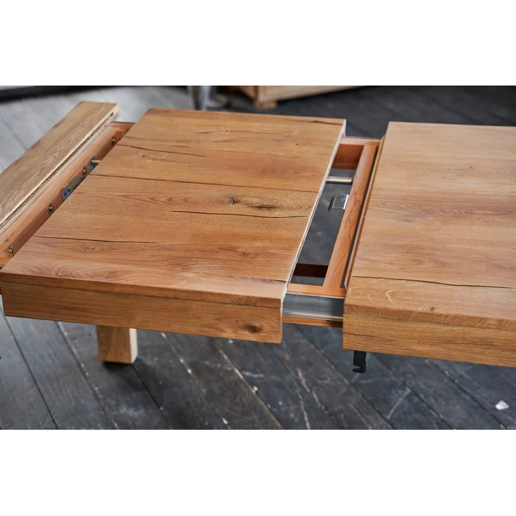 KAWOLA Esstisch LIAN Massivholz - Erweiterbar - Modernes Design - Eiche, Eiche Massiv, Ausziehbar, Tisch für Esszimmer, Top Design – Bild 2