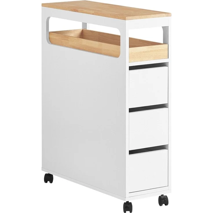 SoBuy BZR54-W Toilettenschrank mit Toilettenpapierhalter, MDF, Lackiert, Weiß, 65 x 82 x 23 cm – Bild 1