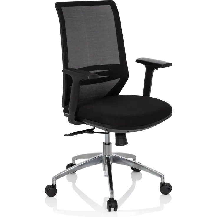 hjh OFFICE Profi Bürostuhl PROFONDO Stoff/Netzstoff schwarz