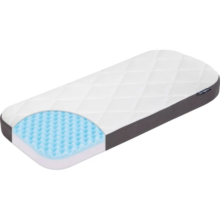 Julius Zöllner 1964100000 Kinderwagenmatratze Beidseitig Rund, Dr. Lübbe Premium, Größe 78x36 cm, weiß