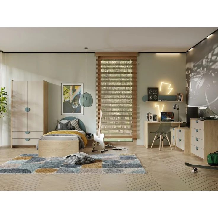 Compleo Kleiderschrank mit 2 Schubladen und 2Türen FORMS, Kinderschrank – Bild 3