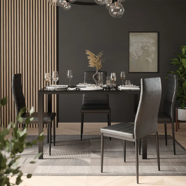 Esstisch Grand Schwarz/Schwarz 120 x 70 cm Vicco – Bild 6