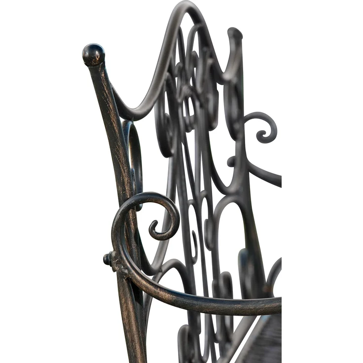 Gartenbank TODOR - Metall Bronze 113x47x89 cm | Metallbank Garten 2 Seitzer Bank Terrasse Vintage Antik Gartenbank – Bild 4