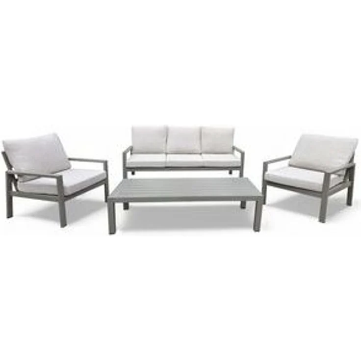 osoltus Alu Lounge Gartenmöbel Outdoor Set Haugesund 3er Kaktus Beige – Bild 6