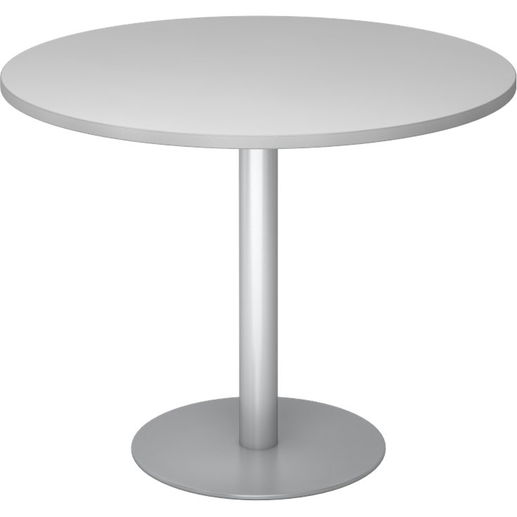 Besprechungstisch STF10 100cm Ø rund Grau Gestellfarbe: Silber