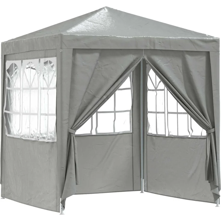 vidaXL Party-Zelt Hellgrau 200 x 200 x 240 cm PE und Stahl 42032995 – Bild 2