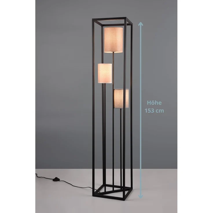 lightling Stehlampe Frieda, ohne Leuchtmittel, 3 Stoffschirme, mit Fußschalter, E27 – Bild 2