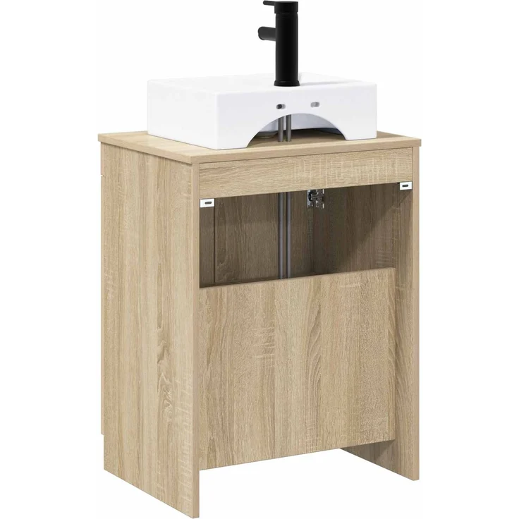 vidaXL Waschbeckenschrank Sonoma-Eiche 54 x 41 x 99,5 cm Holzwerkstoff 3404252 – Bild 7