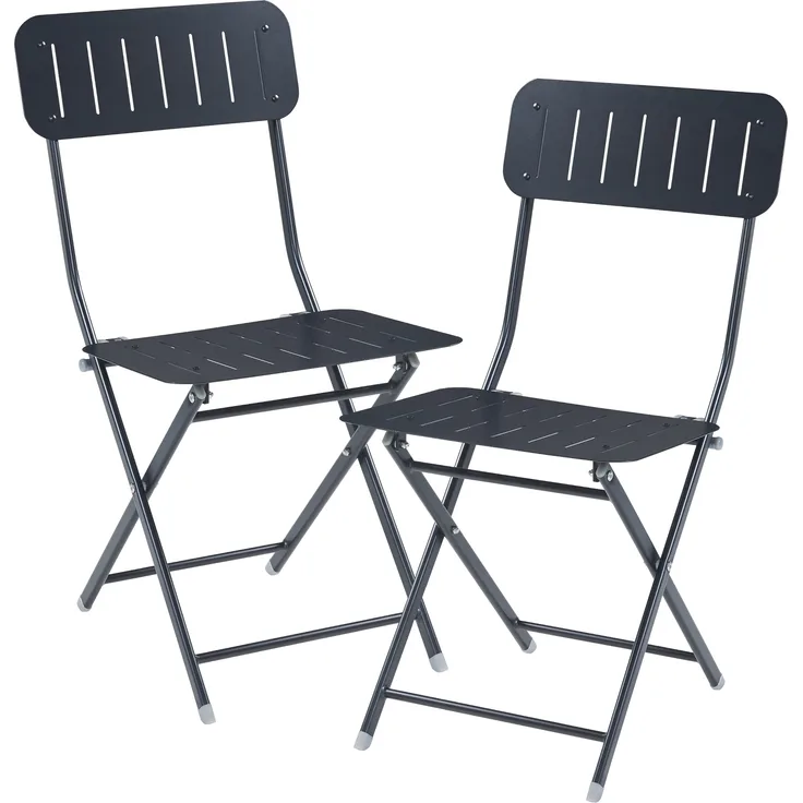 Klappstuhl Sande 2er Set Stahl Schwarz [en. casa]