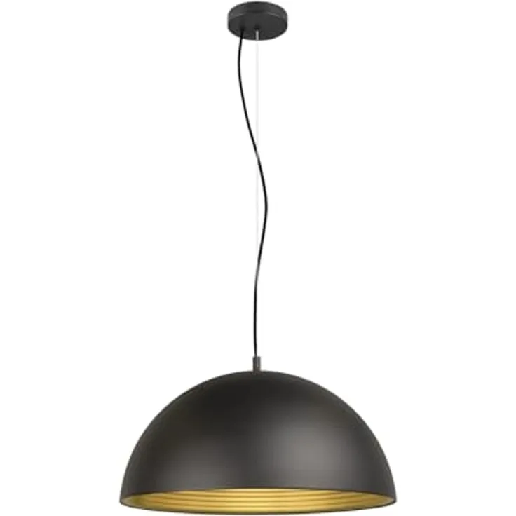 SLV FORCHINI M 50, Pendelleuchte, E27, Pendellänge 150cm, 1x max. 40W, matt schwarz / matt gold - Pendelleuchten