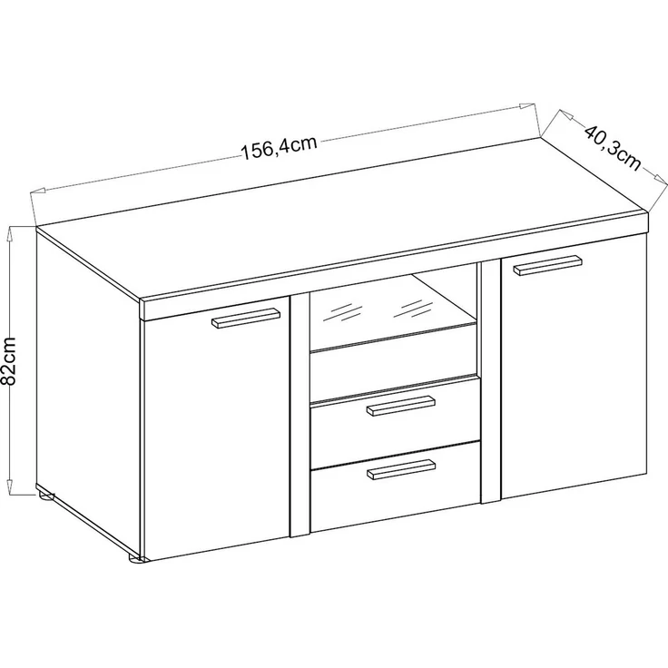 AX LIVING Schubladenschrank Kommode Spacoro 2F2S Modern in Weiß Matt – Bild 3