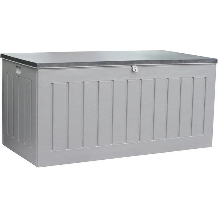 Green Spirit Auflagenbox Aik, 830 Liter Kunststoffgartenbox, grau, wetterfest für Garten, Terrasse und Balkon