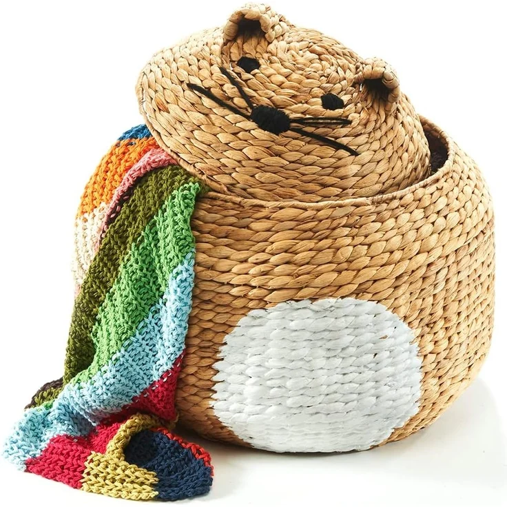 Kobolo Wäschekorb Aufbewahrungskorb Spielzeugkorb Korb KITTY (mit Deckel) – Bild 2