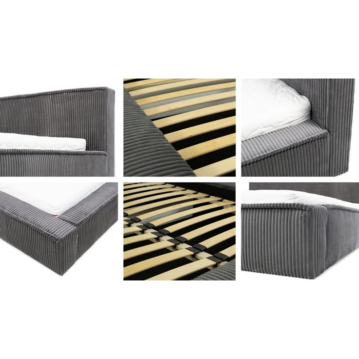 Polsterbett mit bettkasten Gerozza, Stoff: Cord (Top Sztruks 02, 140 x 200 cm) – Bild 9