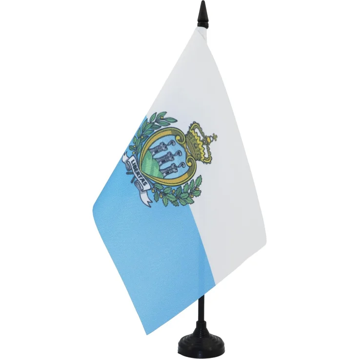 AZ FLAG - Tischflagge San Marino - 21x14 cm - Republik San Marino Tischfahne 14 x 21 Cm - Flaggen