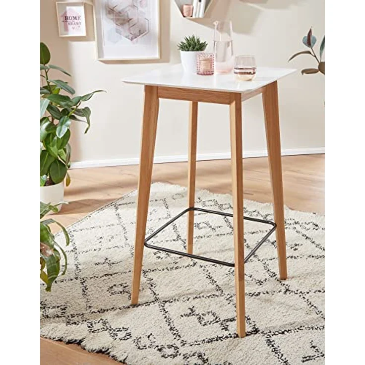 Stehtisch 60 x 110 x 60 cm Weiß – Bild 3