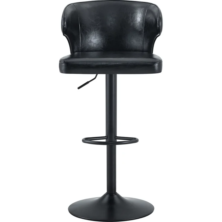 2er Set Barhocker mit Lehne Höhenverstellbar, 360° Drehbar Barstuhl mit großem Sockel & Fußstütze, Moderner Küchenhocker für Bar Küche Theke (Nur Stühle)--Schwarz--110x45x49.7cm--YOUDENOVA – Bild 3