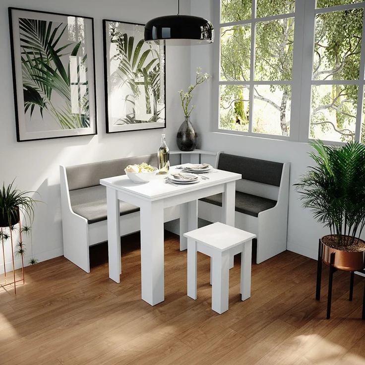 Esstisch mit Stuhl Roman Weiß 90 x 60 cm Vicco – Bild 4