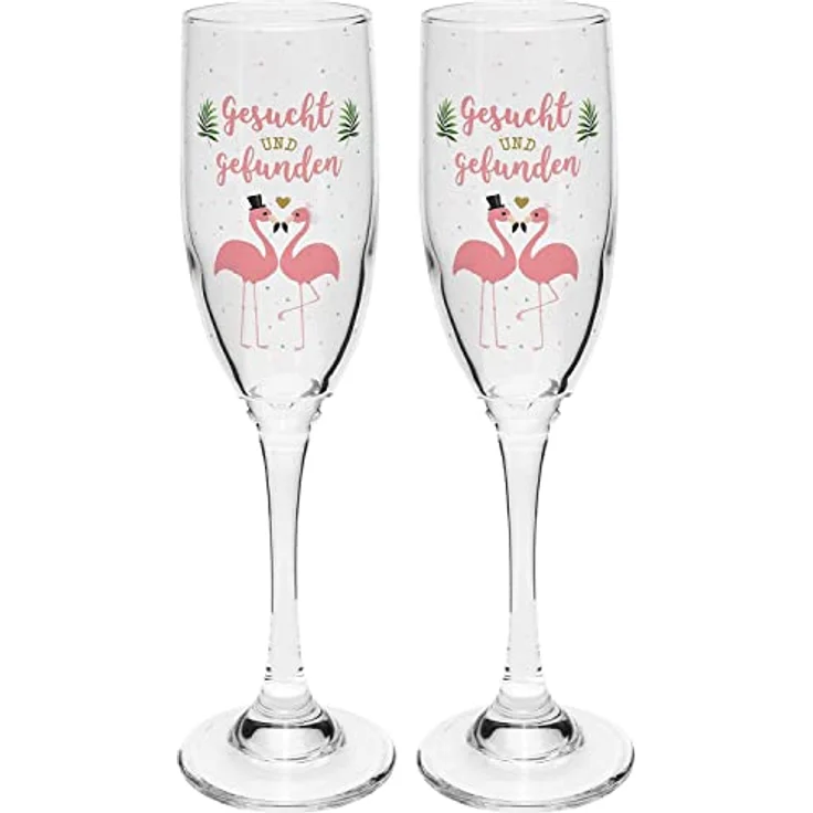 Sheepworld Sektglas Prosecco Glas Sektglas-Set in Geschenkbox zur Hochzeit Sheepworld, Material: Glas – Bild 2