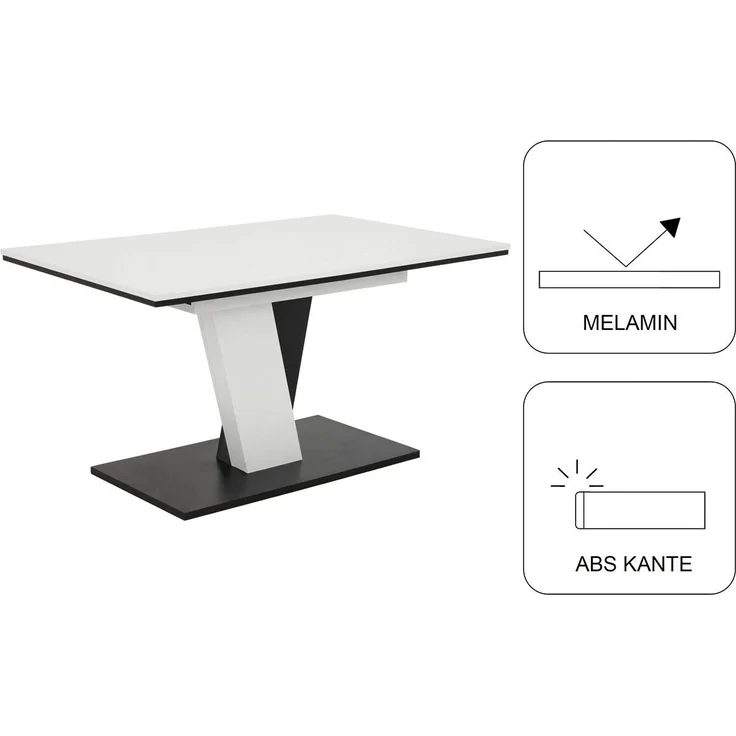 OTTO home Essgruppe "Altona", Esstisch ausziehbar plus 6 Stühle, TOPSELLER!, (7-tlg, Esstisch ausziehbar 140 - 180 cm, 6 Freischwinger), Säulentisch 140-180x90 cm, Stuhl mit Federkorb, 140 kg belastbar – Bild 3