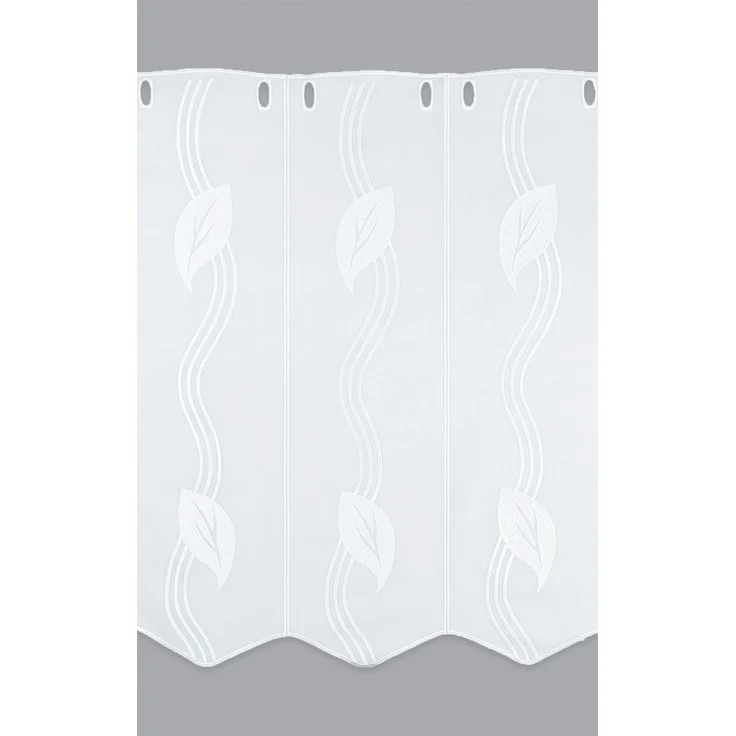 Scheibengardine Plauener Spitze Blatt (Bx H) 48.90cm * 60cm Weiß/weiß – Bild 3