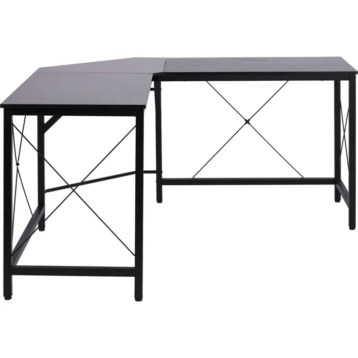 Computertisch L-Form Eckschreibtisch 150x150x76cm MDF Schwarz, moderner Winkelschreibtisch für Büro & Home Office--Schwarz--150x150x76cm--YOUDENOVA