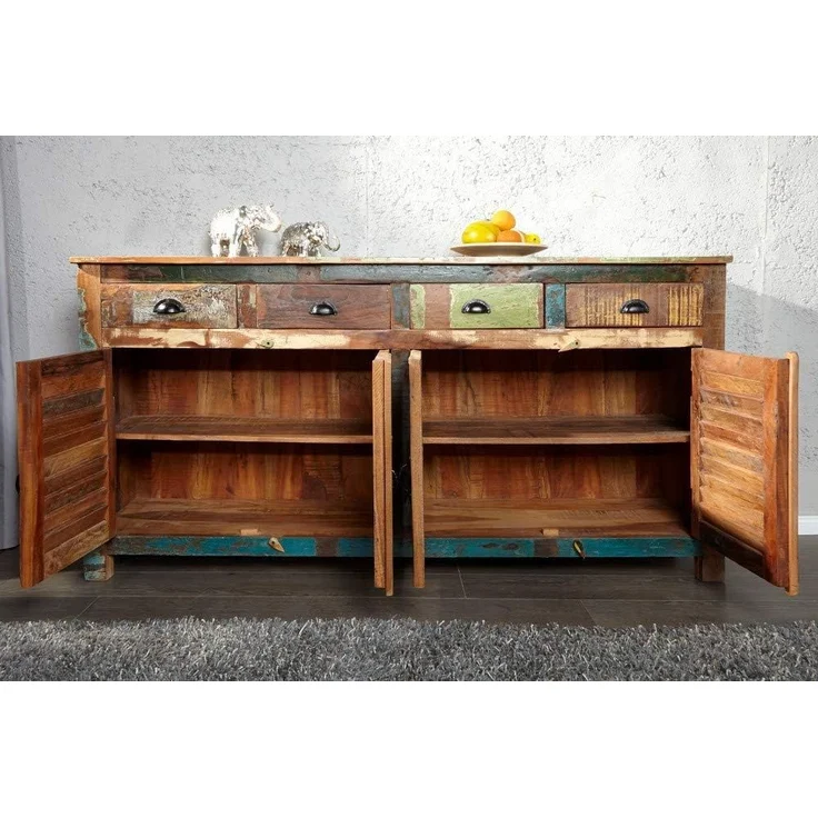 riess-ambiente Sideboard JAKARTA 160cm bunt, recyceltes Massivholz · mit 4 Schubladen · Kommode · Wohnzimmer – Bild 4