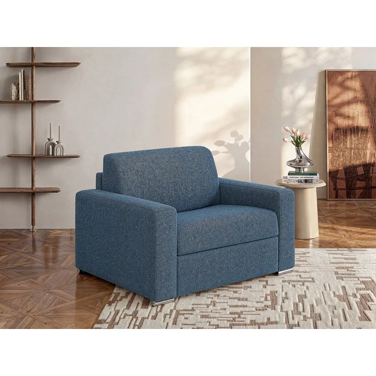 Vente-unique - CALITO - Schlafsessel - Metall - Stahl - Blau - 124 x 95 x 85 cm – Bild 2