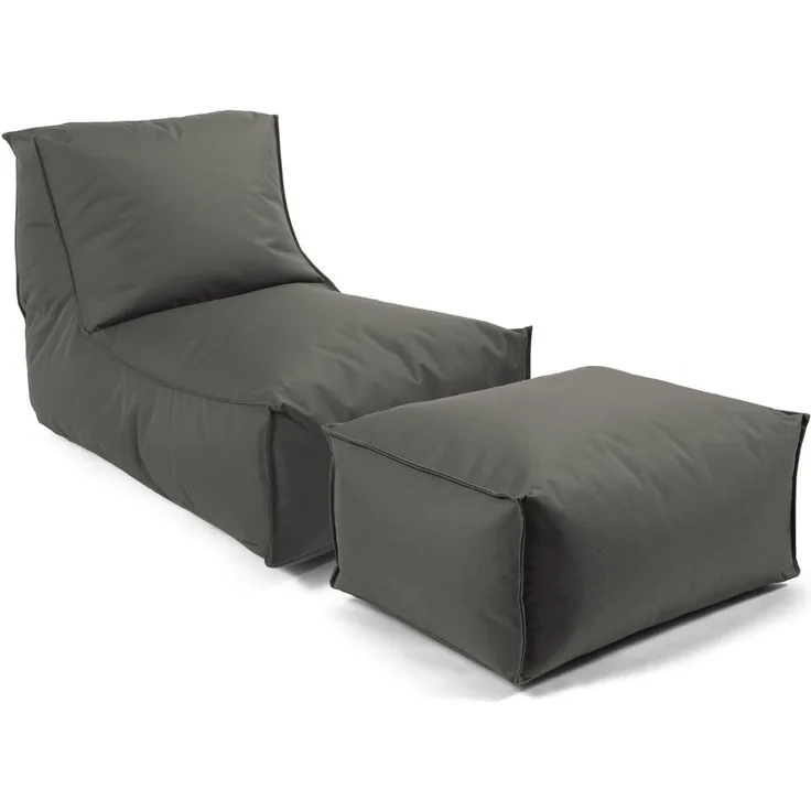 mokebo® 'Der Sundowner' Outdoor Sitzsack für Balkon & Garten, EPS-Perlen, Anthrazit, 65 x 65 x 100 cm