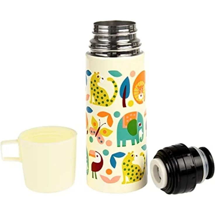 Rex London Isolierflasche Wild Wonders mit Kunststoff Becher, Edelstahl Isolierkanne, für 350 ml, Auslaufsicher - Druckknopf-Verschluss – Bild 2