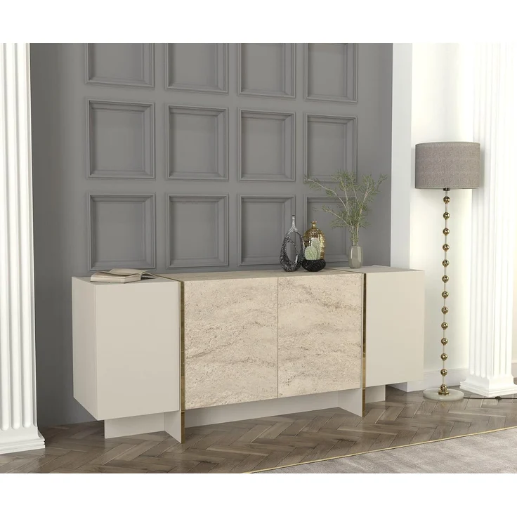 moebel17 Sideboard Veyron in Beige mit Granit Optik, mit Granit Optik – Bild 6