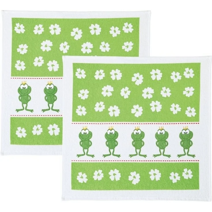 Kracht Geschirrtuch Frottier-Geschirrtuch 2er-Pack, Baumwolle Motiv – Bild 2