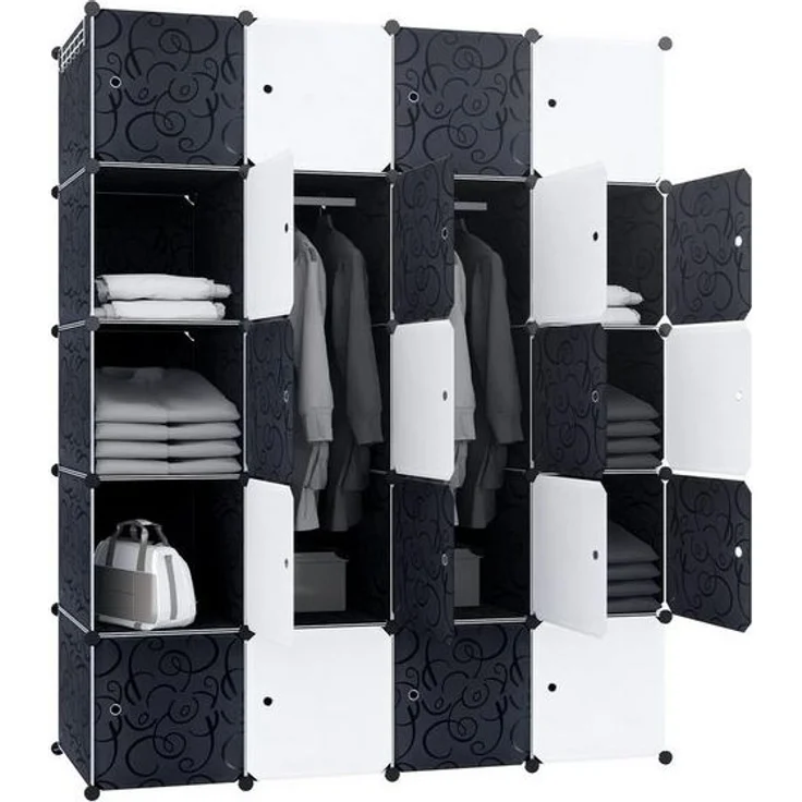 FIVMEN Kleiderschrank DIY Regalsystem Platzsparendes Steckregalsystem – Bild 4