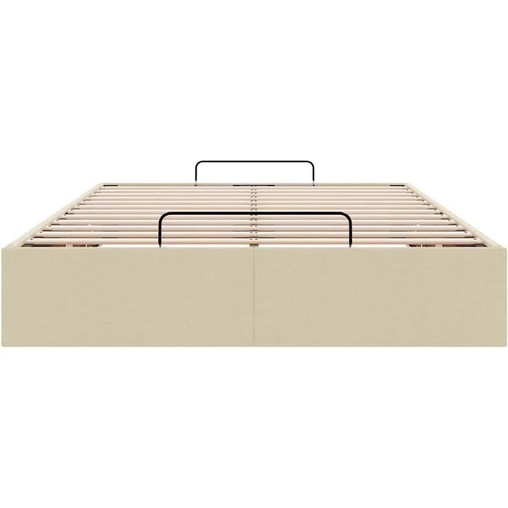 vidaXL Ottoman-Bett ohne Matratze Creme 120x200 cm Stoff 3310873 – Bild 4