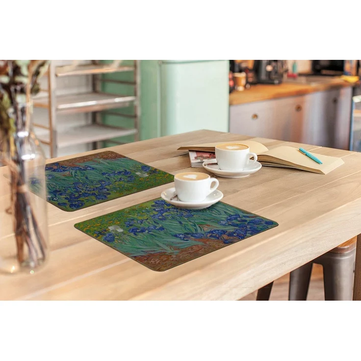 MuchoWow Platzset Schwertlilien - Vincent van Gogh, (6-St), Platzsets, Tischset, Abwaschbar, Tischsets, Platzdeckchen