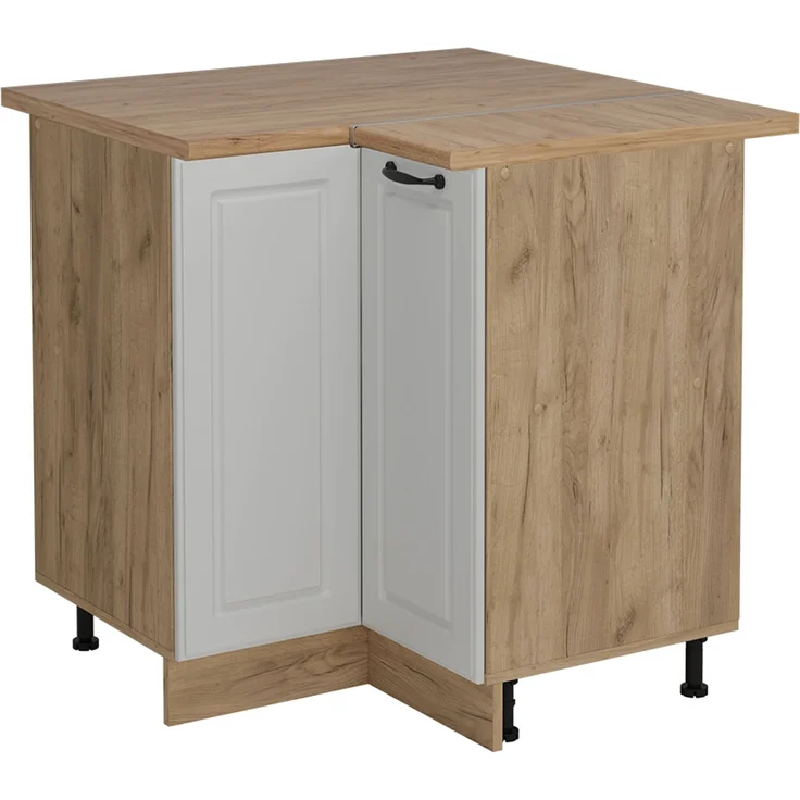 Eckunterschrank R-Line Weiß Landhaus 75.6 cm , AP Eiche Vicco – Bild 1