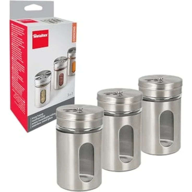 METALTEX 259851000 3er Set Gewürzstreuer Glas/Inox 100 ml – Bild 5