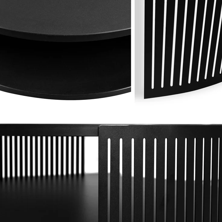 Couchtisch Fahugin, Beine und Seiten aus Stahl (Farbe: Schwarz / Bianco Marmor) – Bild 4