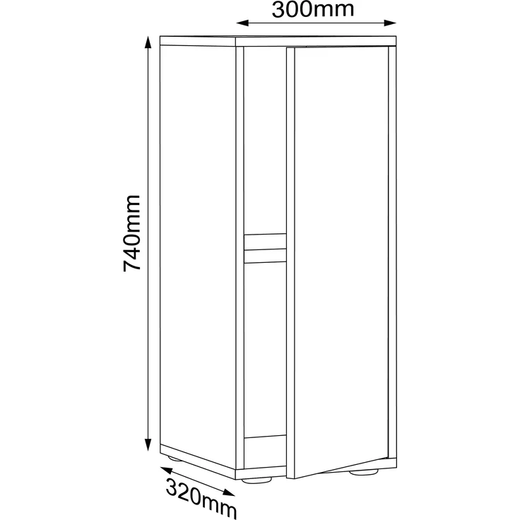 VCM Büroschrank Salia 920718 Weiß H. 74 x B. 30 x T. 33 cm – Bild 4