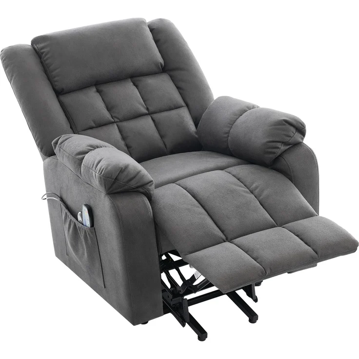 DESVIAE Sessel Grau aus Funktionsstoff – 103x96x87 cm – Aufstehfunktion, Vibrationsmassage – Bild 8