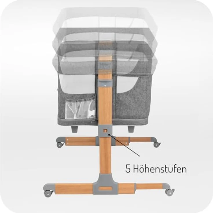 Momi SMARTBED 4-in-1 Kinderbeistellbetten bis 15 kg, Beistellbett für Babys mit Matratze, Höhenverstellbar – Bild 6
