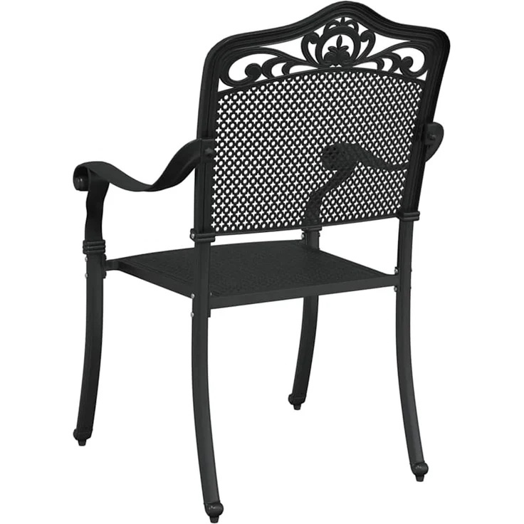 2er Set Gartenstuhl, Balkonstuhl Schwarz 55 x 55 x 92,5 cm Aluminium – Bild 6