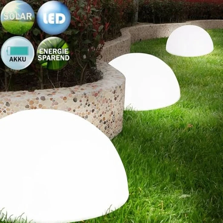 monzana LED Solarleuchte, Solarleuchte, 6er Set Solarlampe Außen Wetterfest Kugel Hängend Garten Balkon Wand – Bild 5