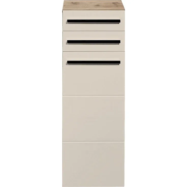 Seitenschrank Sylt / Split, Holzwerkstoff, Beige, Holzfarben, 34 x 104 x 31 cm