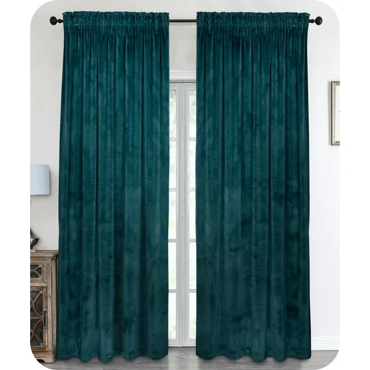 Beautex Verdunkelungsvorhang Samt Vorhang Kräuselband U-Band Gardine Velvet abdunkelnd (1 St), Hakenaufhängung, abdunkelnd – Bild 1